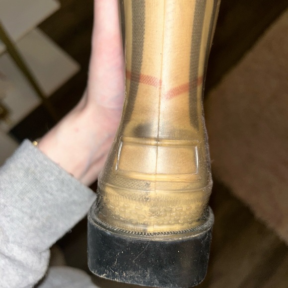 Burberry Rubber Mid-Calf Rain Boots - Check Print - Picture 6 of 6